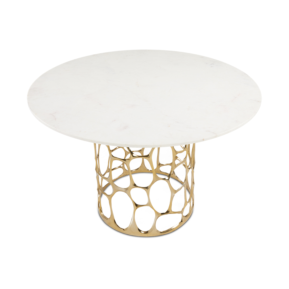 Mario Marble Dining Table: Gold